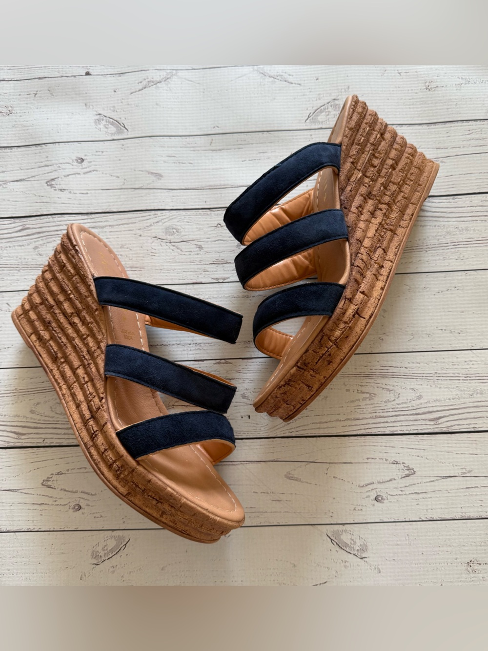 Mariella Navy Wedges